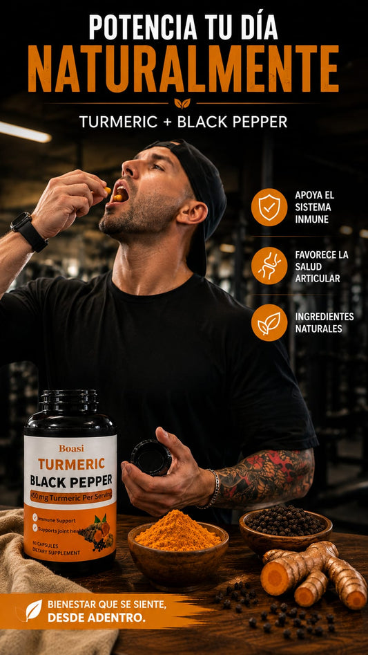 Turmeric Black Pepper 450mg | Cúrcuma para Recuperación y Articulaciones